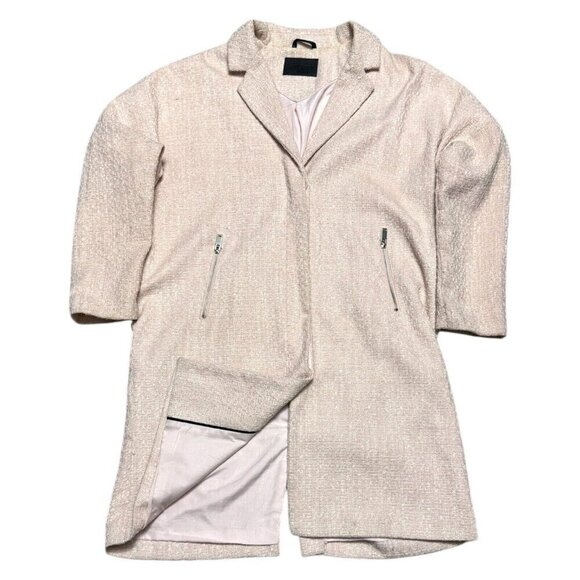 STORM & MARIE Pink Lydia Textured Boyfriend Oversized Jacket Coat Womens Large - Picture 1 of 5